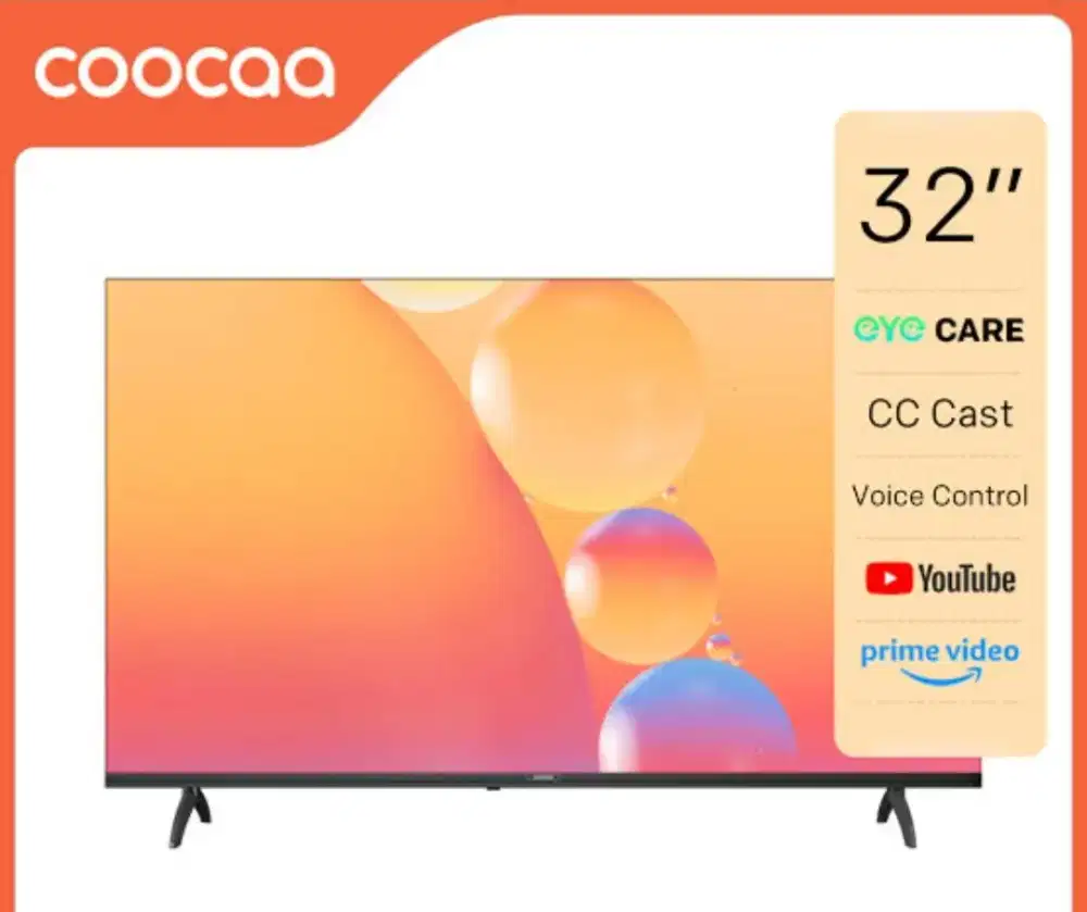 Murah smart tv coocaa 32in grs resmi, bs kredit