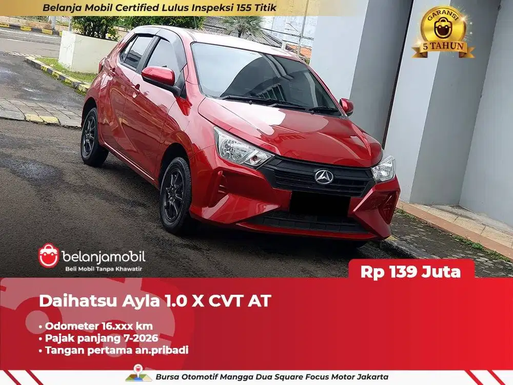 [ GARANSI 5TH ] Daihatsu Ayla 1.0 X CVT AT 2025/2026