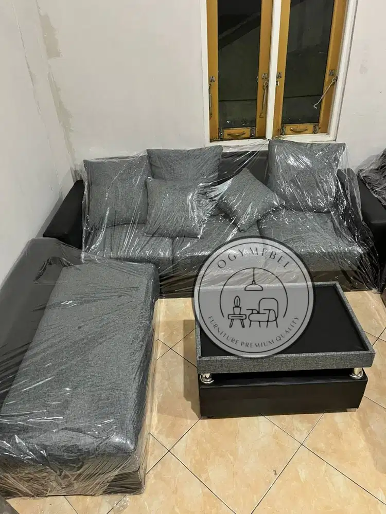 PROMO SALE SET SOFA L MINIMALIS HARGA TERMURAH GRATIS ANTAR