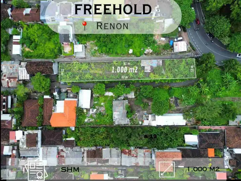 Lahan Komersial Premium di Renon – Lokasi Super Strategis