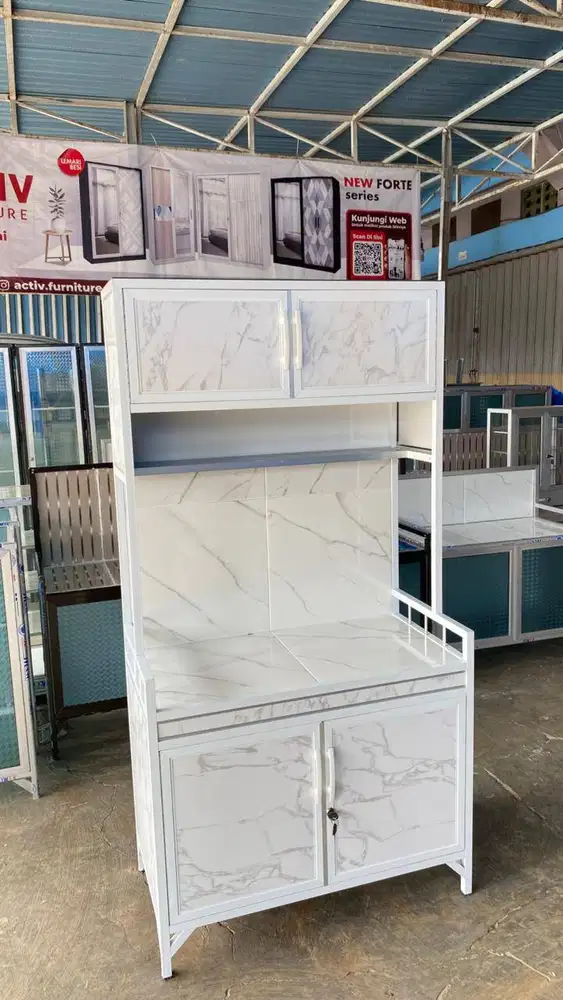 PROMO KITCHEN SET 2 PINTU BAHAN ACP MOTIF MARBLE SALE GRATIS ANTAR