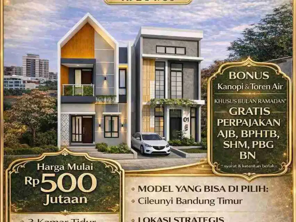Rumah Baru Dkt Kampus UNPAD/ITB/UIN RS AMC Cileunyi, Bisa KPR Murah Kab. Bandung Dijual