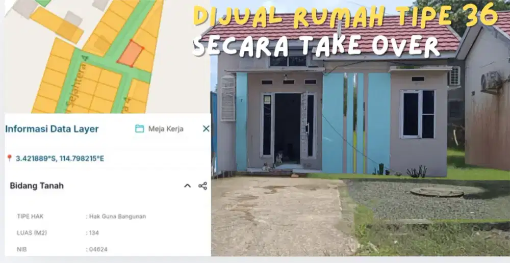 Dijual Rumah Lokasi Banjarbaru Secara Take Over tipe 36