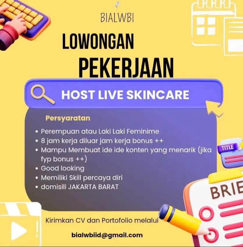 DIBUTUHKAN HOSTLIVE SKINCARE