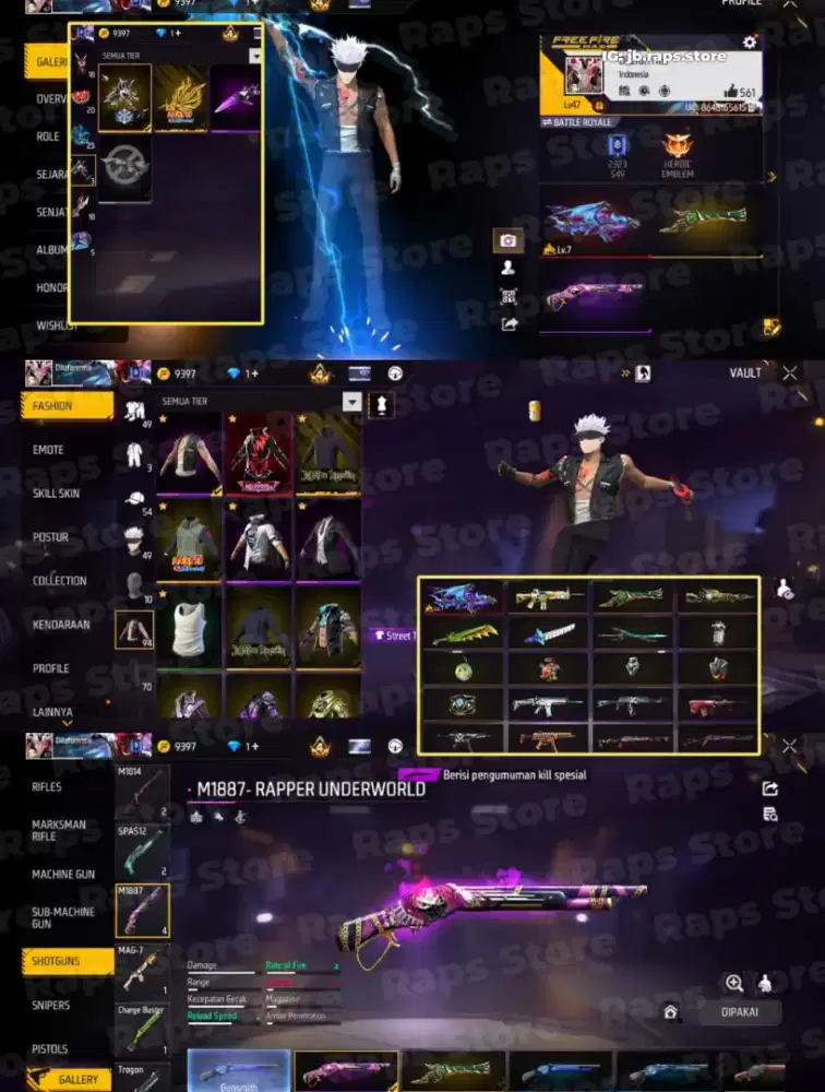 JB REZZ STORE JUAL BELI AKUN FF AMAN DAN AMANAH MINAT CET