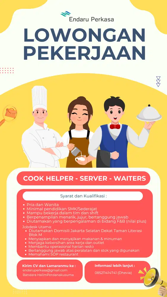 LOWONGAN PEKERJAAN CREW BOOTH MAKANAN