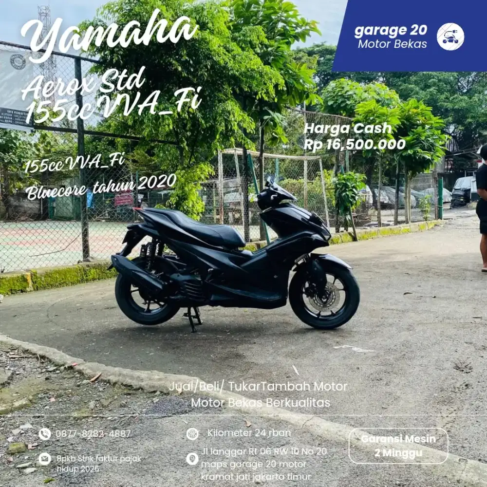 Yamaha aeox 155cc std vva fi blucore tahun 2020