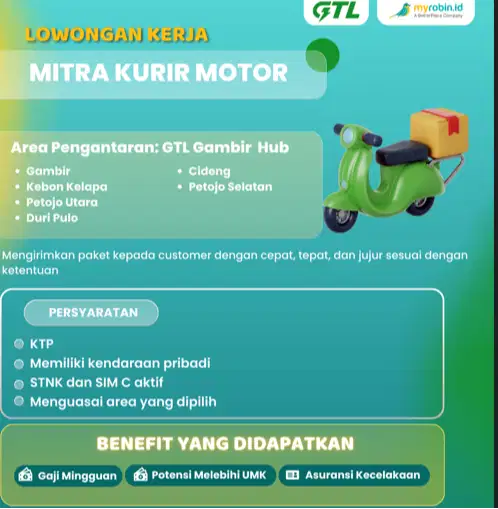 KURIR MOTOR GTL HUB GAMBIR