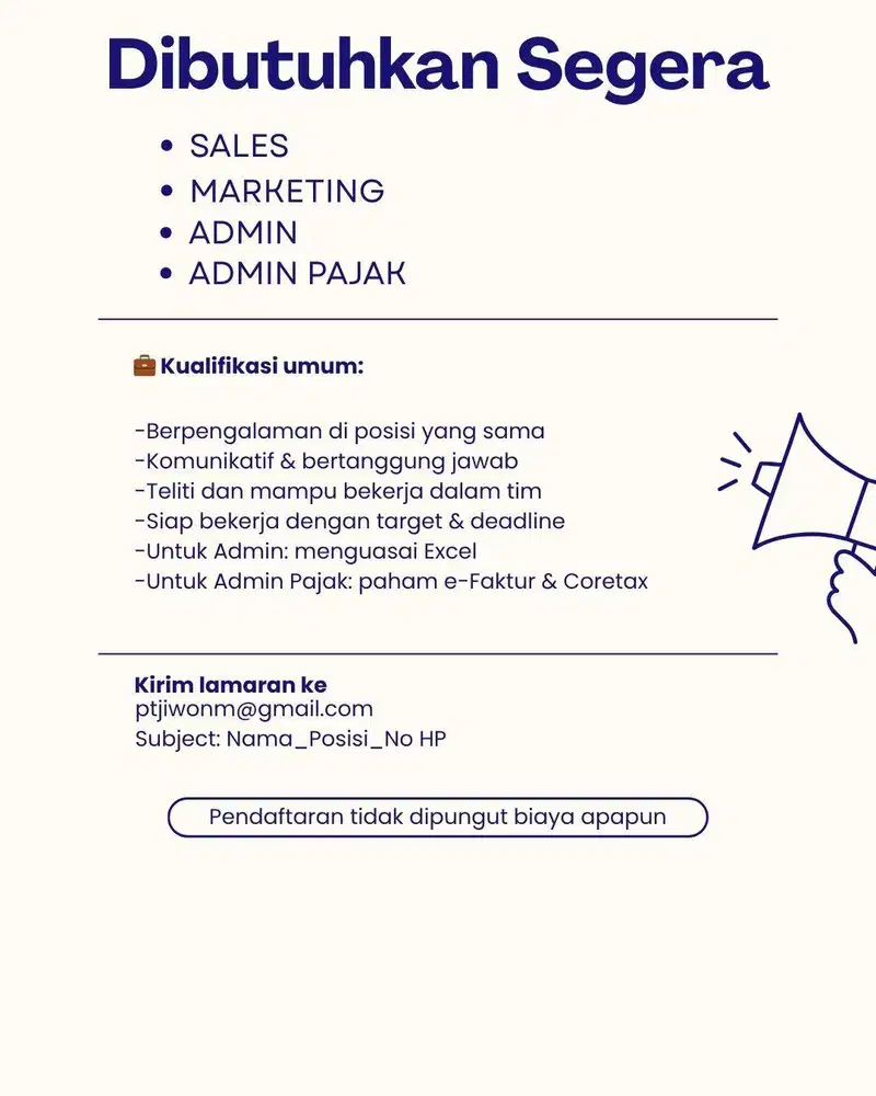 LOWONGAN KERJA JAKARTA SELATAN