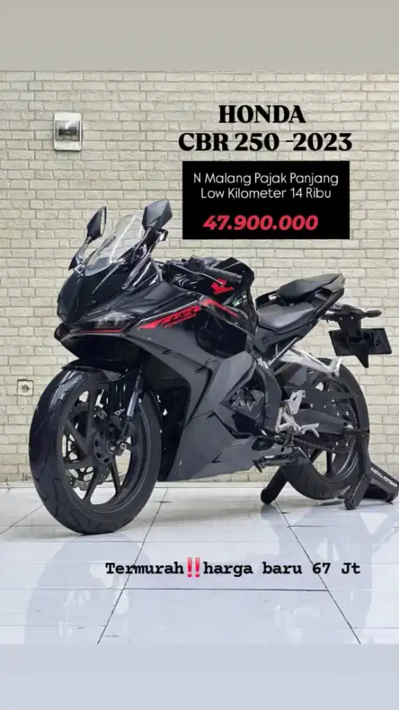 TERMURAH‼️ HONDA CBR 250 TH 2023 NOPOL N BLACK GLOSSY MULUS ODO 15RB