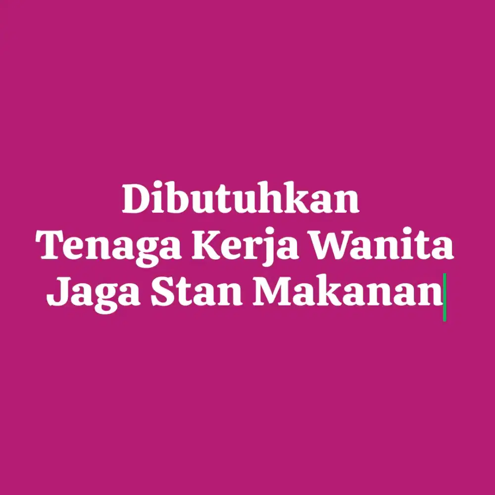 Loker Jaga Stan Makanan