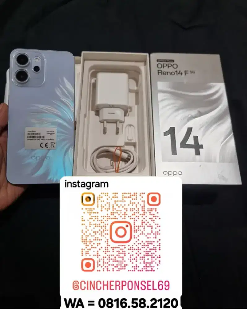 hp LIKENEW oppo reno 14f 5g 12/256 pemakaian sebulan jamin istimewa