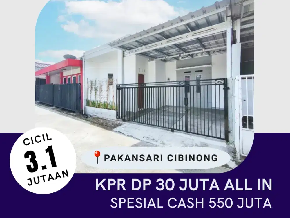 Rumah 91 Meter di Pemda Cibinong Cuma Cicil 3 JUTA-an