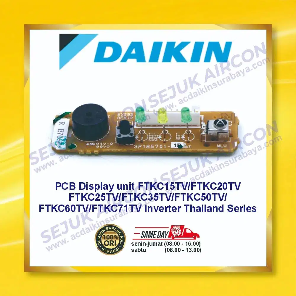 PCB DISPLAY SENSOR AC DAIKIN FTKC15TV FTKC20TV FTKC25TV ORIGINAL