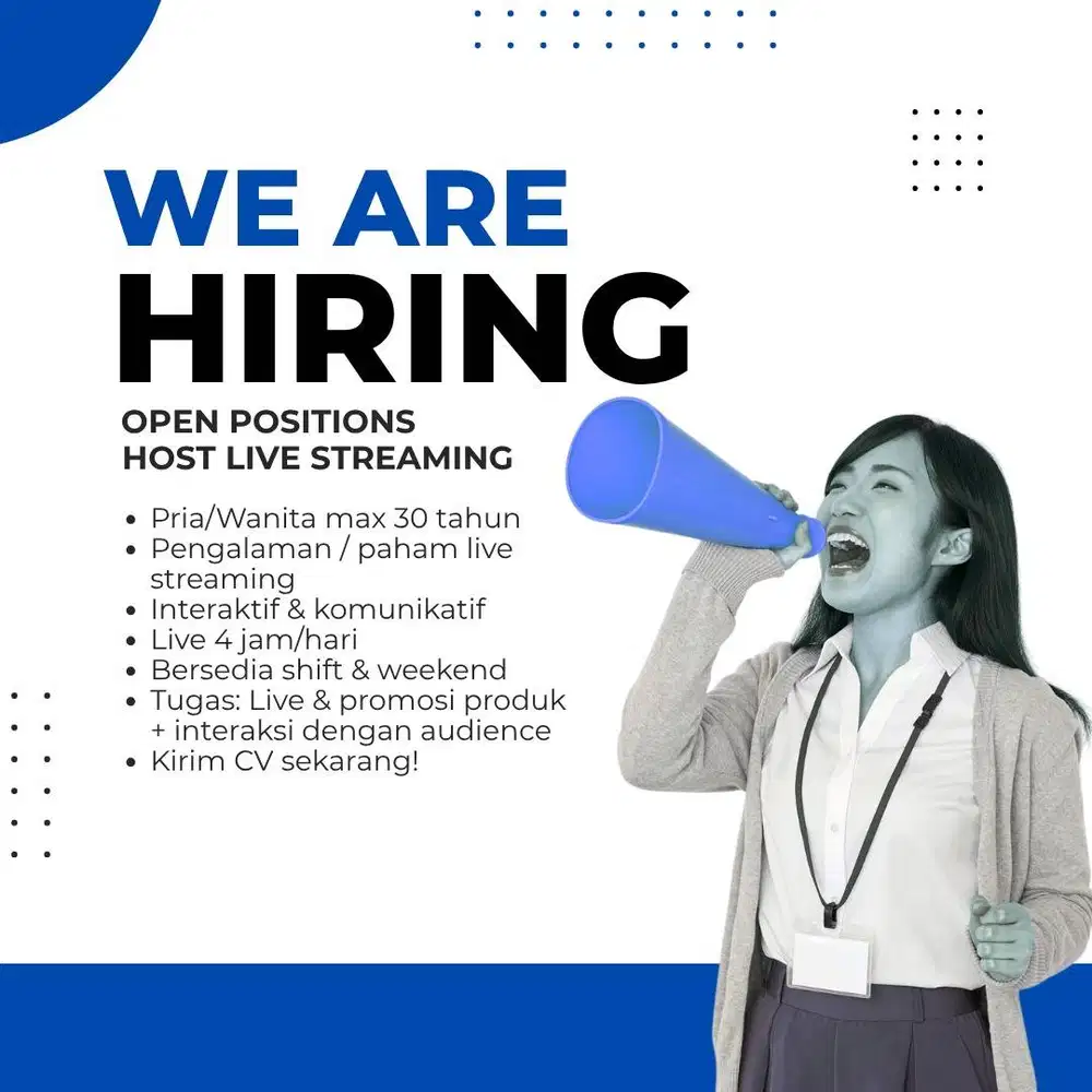 WALK IN INTERVIEW UNTUK POSISI HOST LIVE