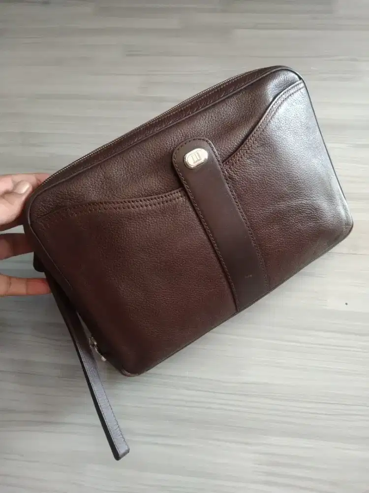 Dunhill clutch leathee pouch hand bag tas kulit original second