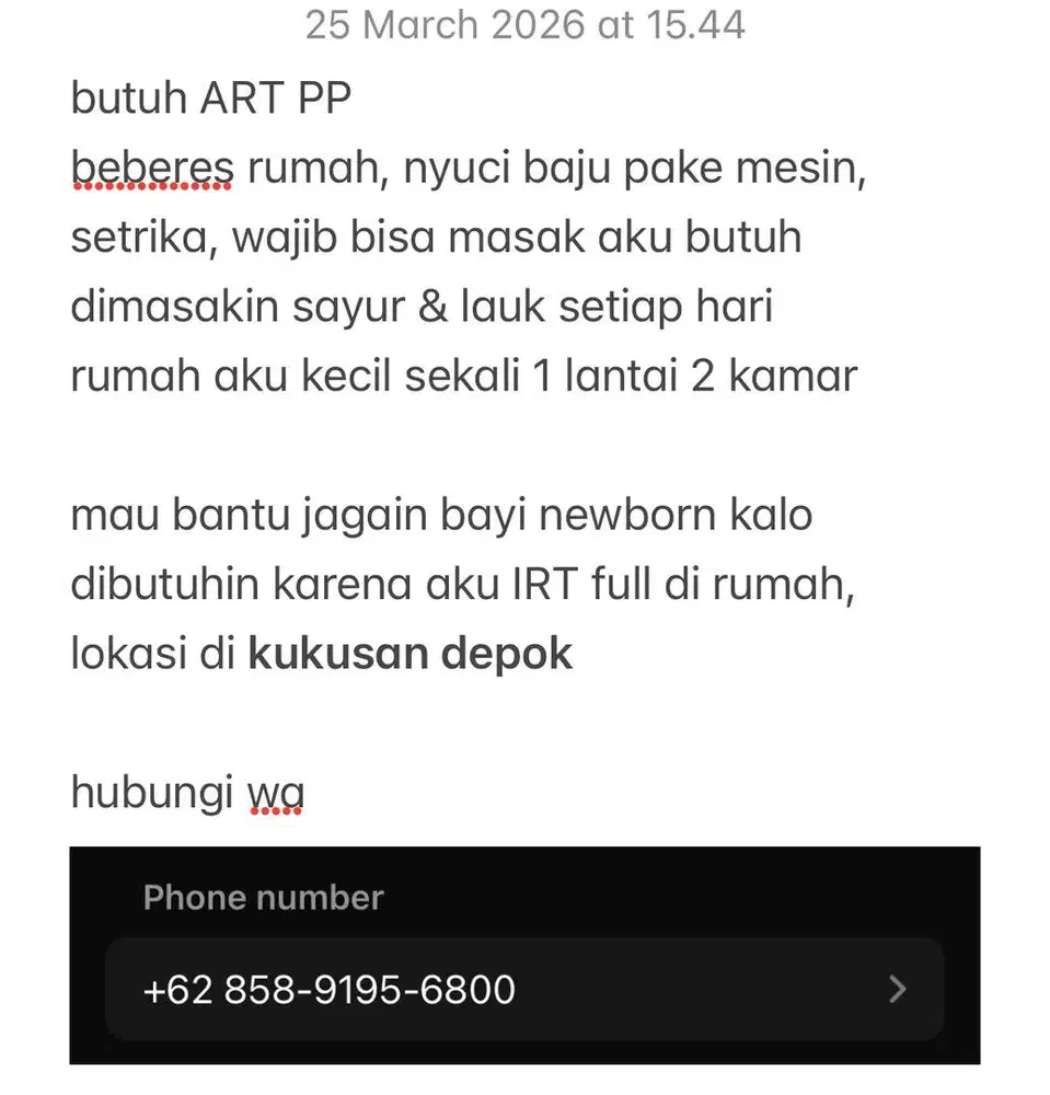 DICARI ART BEBERES & BANTU MOMONG