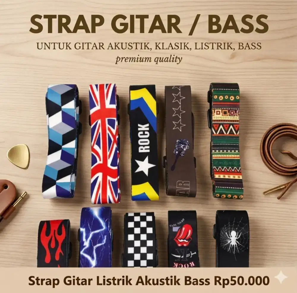 Strap Gitar Listrik Akustik Bass