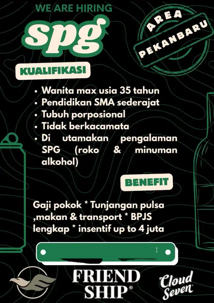 DIBUTUHKAN SEGERA UNTUK SPG (PEKANBARU)