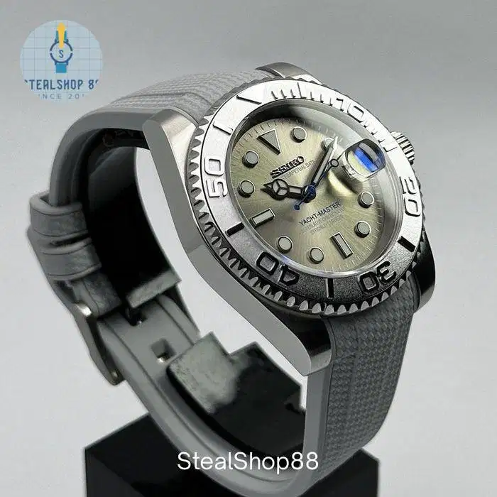 Seikomod YachtMaster Rhodium Rubber Style NH35