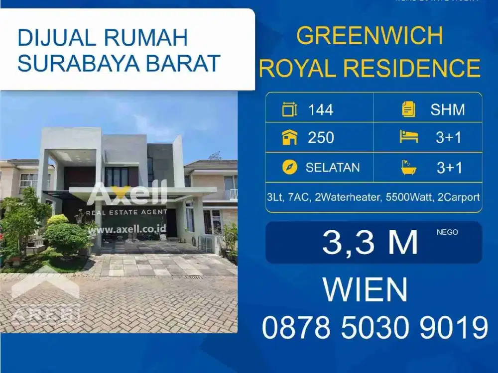 Rumah Royal Residence Greenwich Dijual