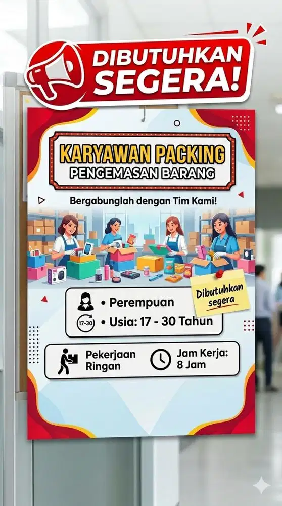 Dibutuhkan Segera Karyawan Packing
