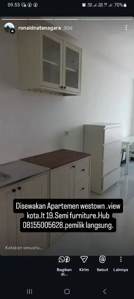 Disewakan westown view surabaya
