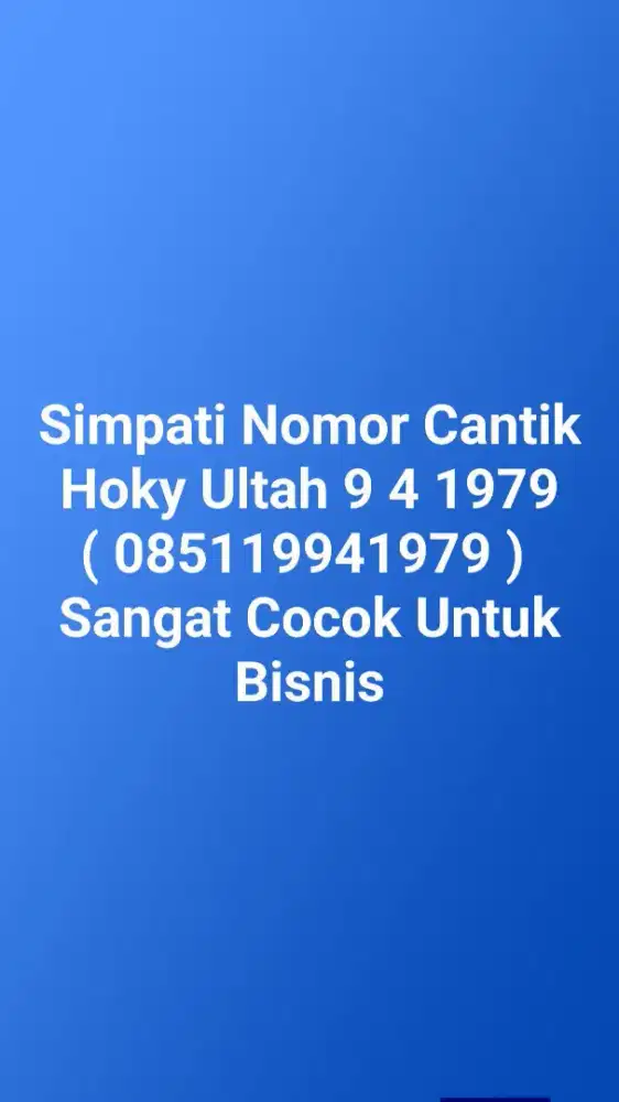 Nomor Cantik Hoky Seri Ultah & Perkawinan Segel