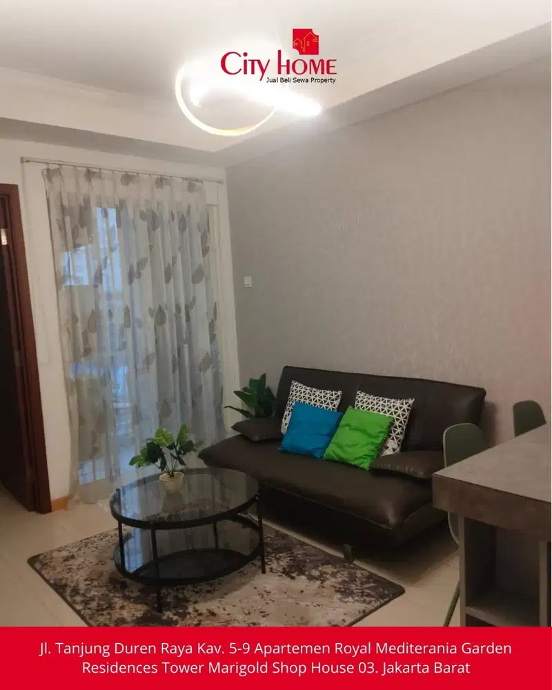 Disewakan Cepat Apartemen 2 Kamar Corner Lantai Rendah, Jakarta Barat