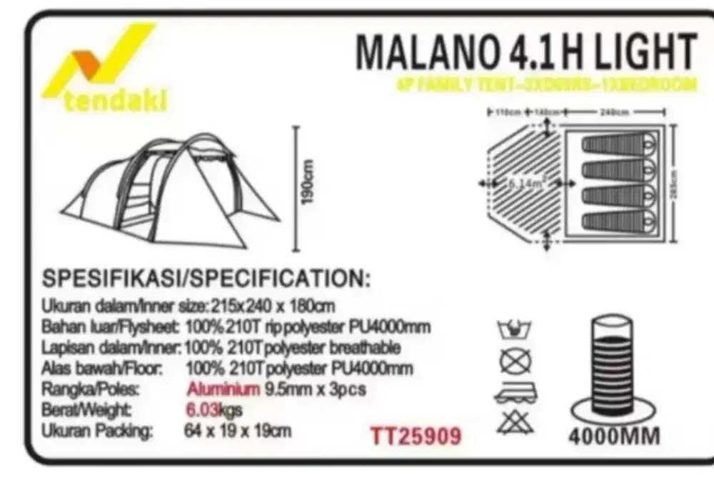 Tenda Camping Malano4.1, Zaldev4, Borneo6