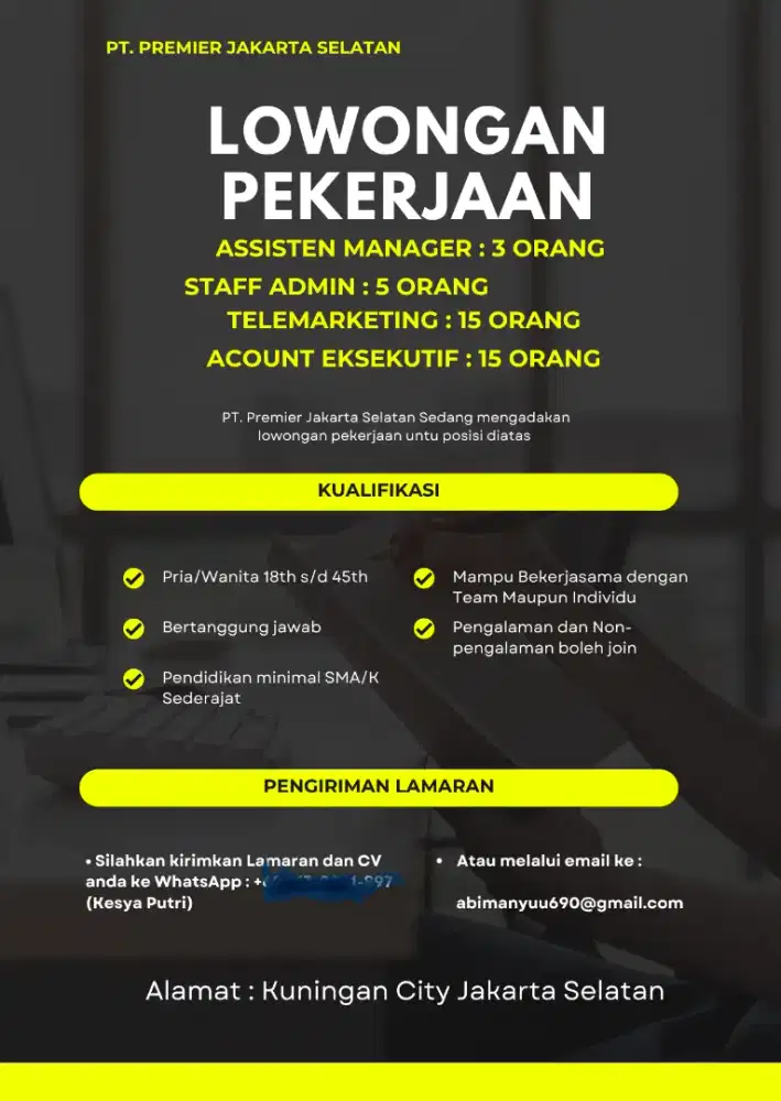 Lowongan Kerja Jakarta Selatan 2026 Gratis