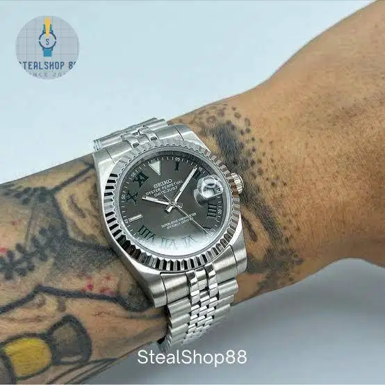Seiko Mod DateJust Roman WimbleDon Dial Fluted NH35 Automatic