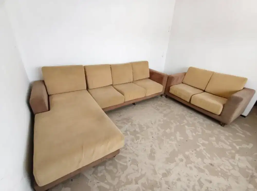 Sofa Bed Duduk per set warna coklat