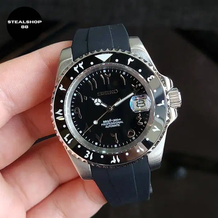 Seiko Submariner Black Arabic on Arabic NH35 Automatic NH35