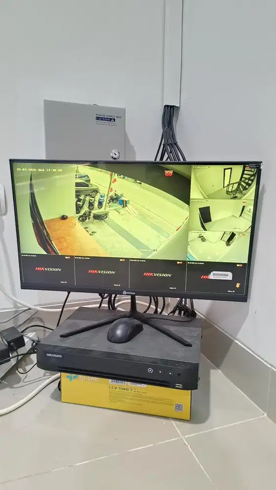JUAL RUGI - CCTV SET (Monitor, 4 kamera) merk HK Vision