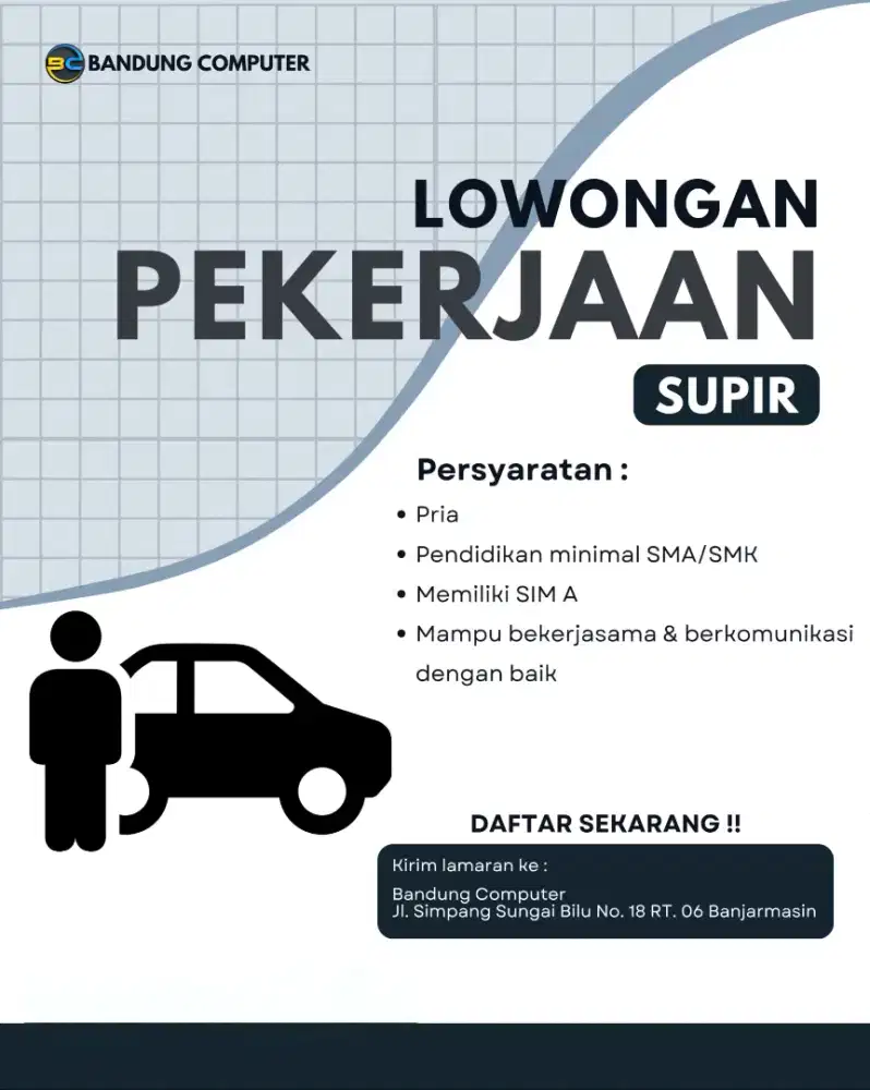 Dicari supir segera
