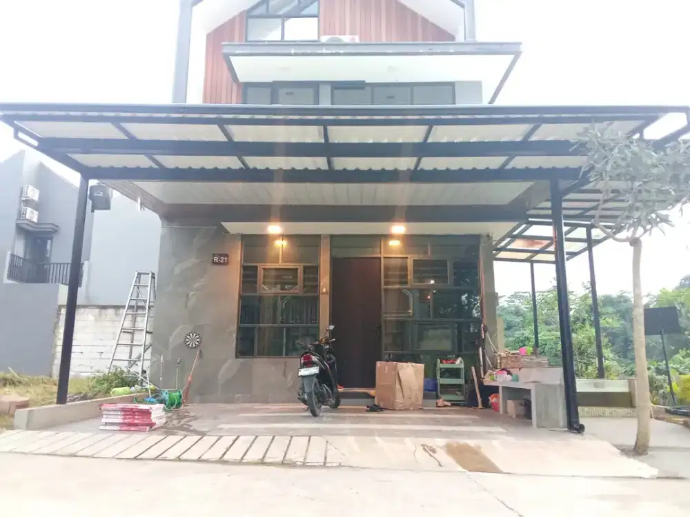 Kanopi rangka besi hollo galvanis