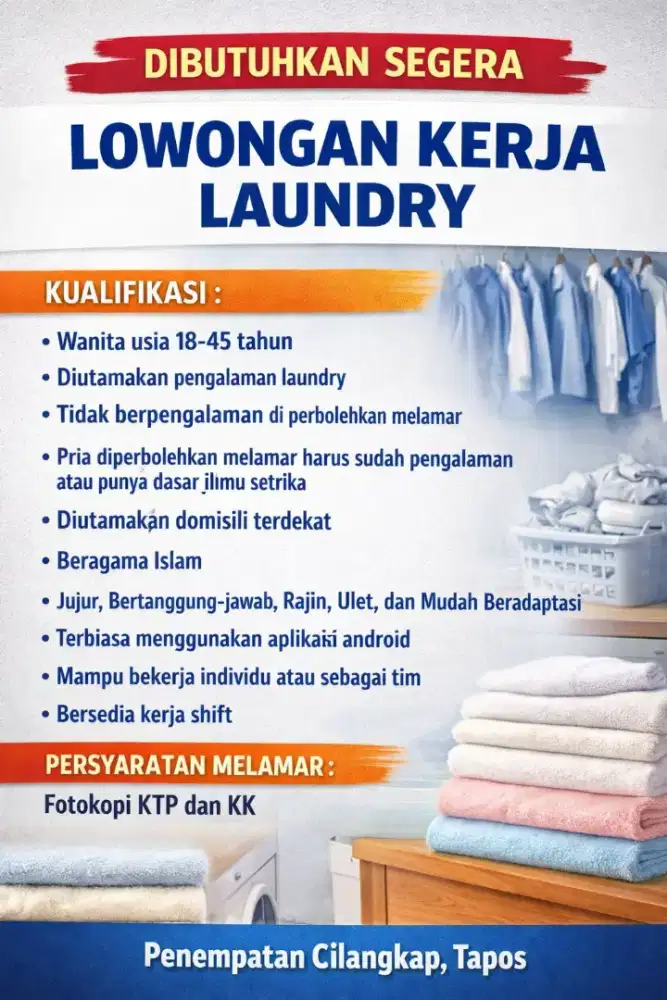 Loker lowongan kerja laundry