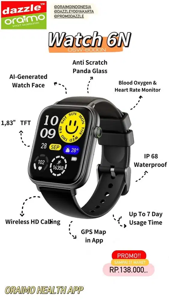 Smartwatch Oraimo Watch 6N OSW-8000N