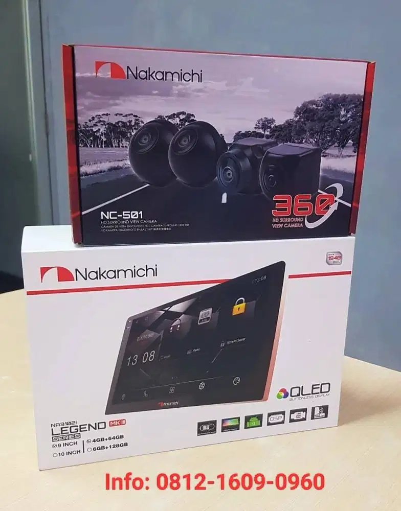 Paket Head unit Mobil merk Nakamichi & camera 360