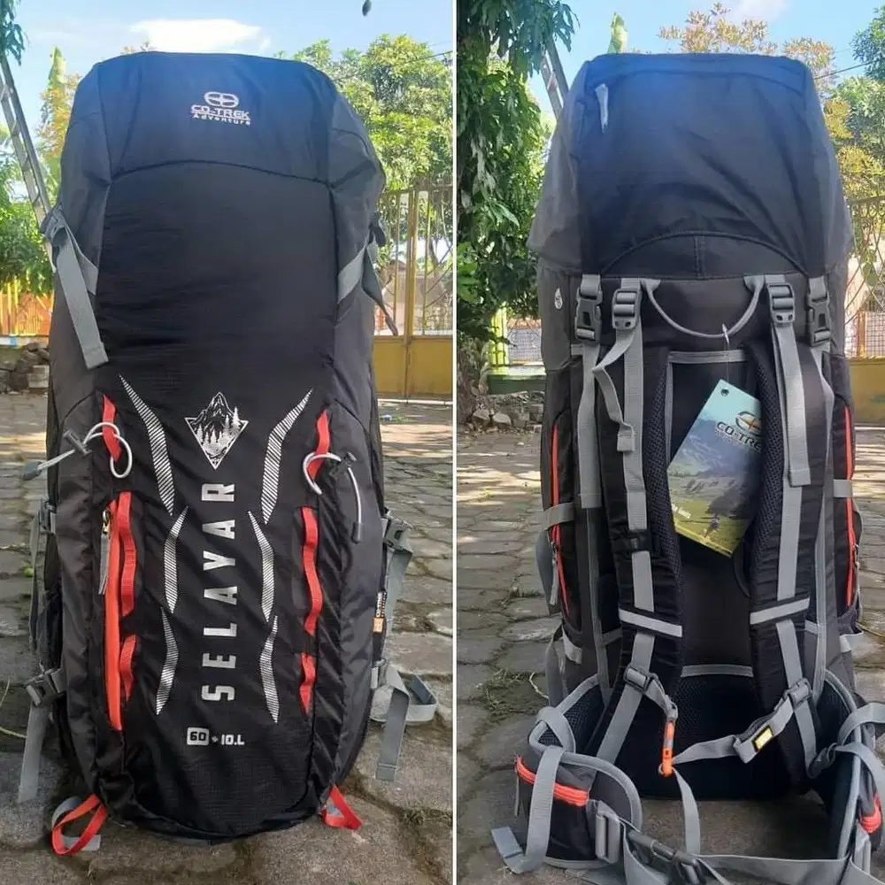 Tas Carrier Ransel Gunung Hikking Ukuran 60 +10 L Co-Trek