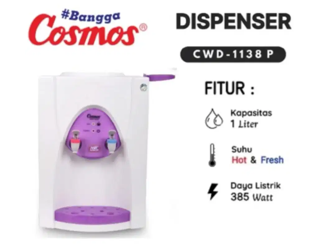Dijual Dispenser Cosmos Portable Galon Atas CWD1138P