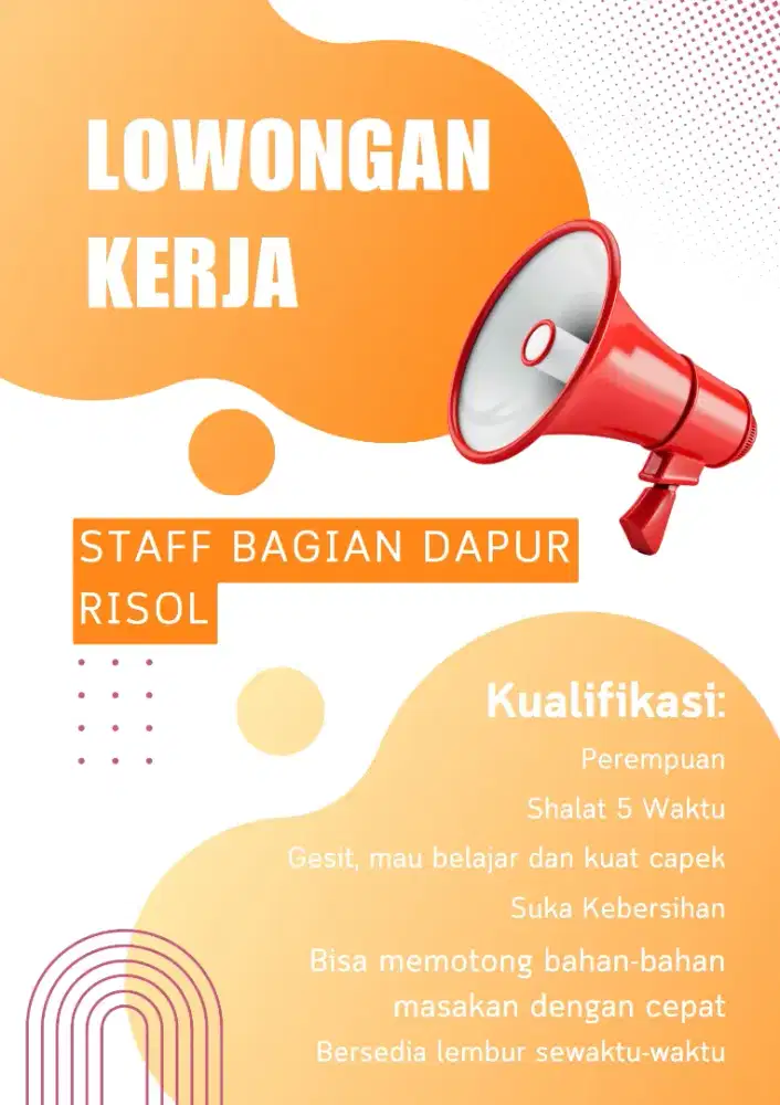 Pekerjaan bagian dapur produksi