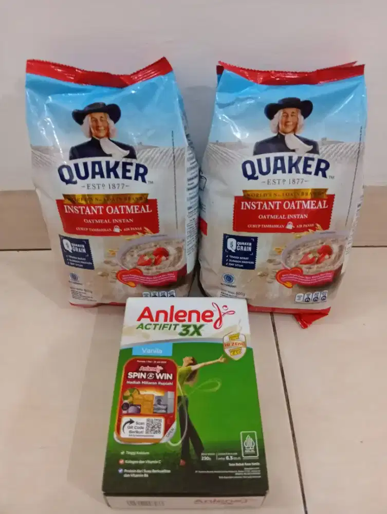Di Jual borongan Quaker instant oatmeal dan Anlene actifit 3x