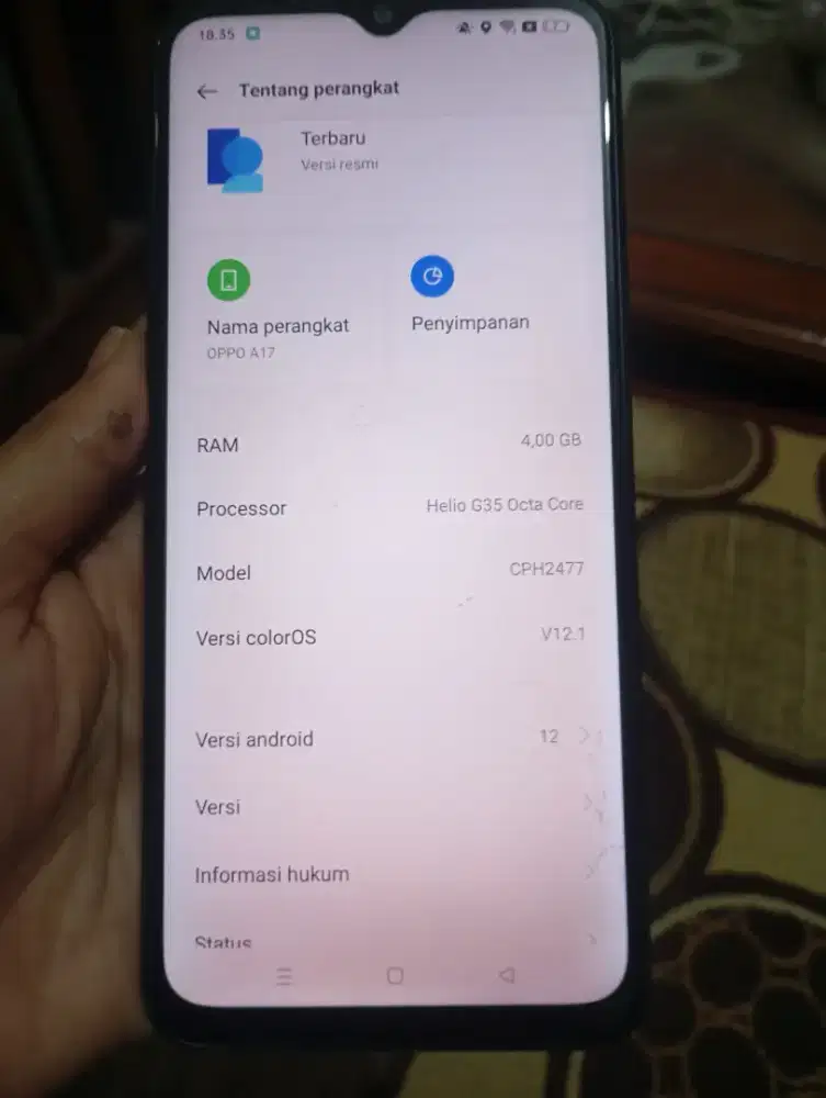 Oppo A17 kondisi bekas