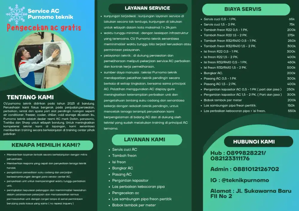 Menerima jasa service AC
