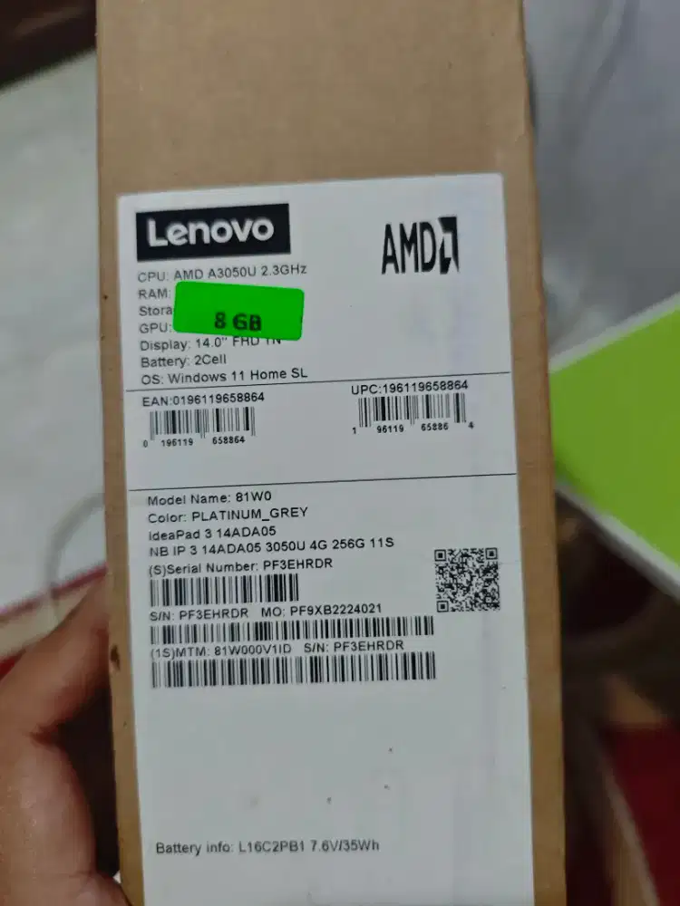 Jual murah laptop lenovo Ideald 3 14 Ada05