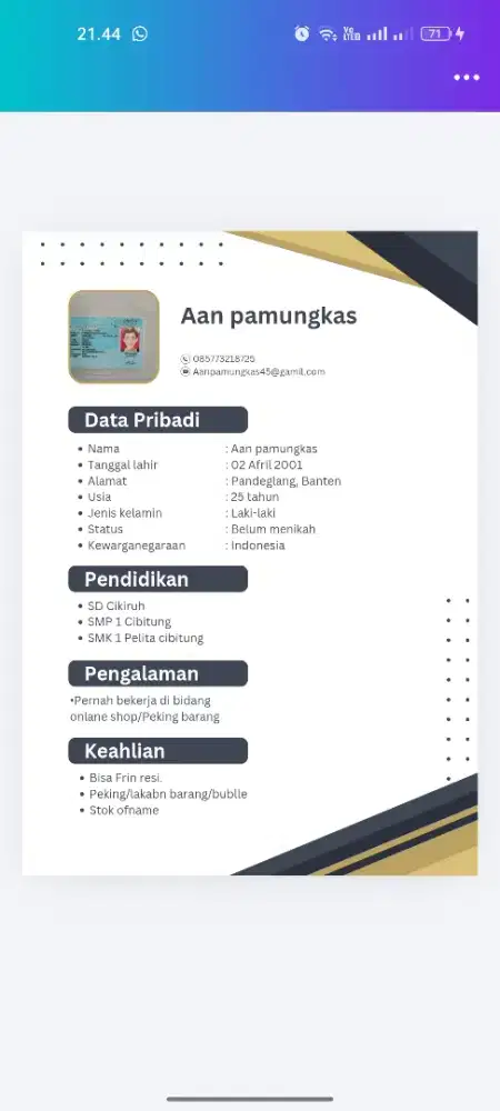 NYARI LOKER DAERAH JAKBAR /KEBON JERUK