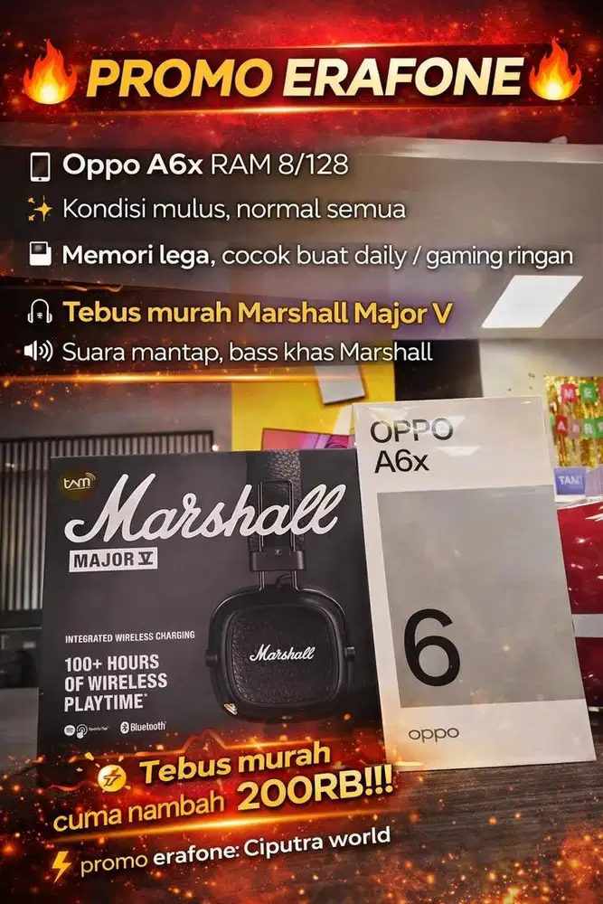 Promo oppo A6x tebus murah marshal major v