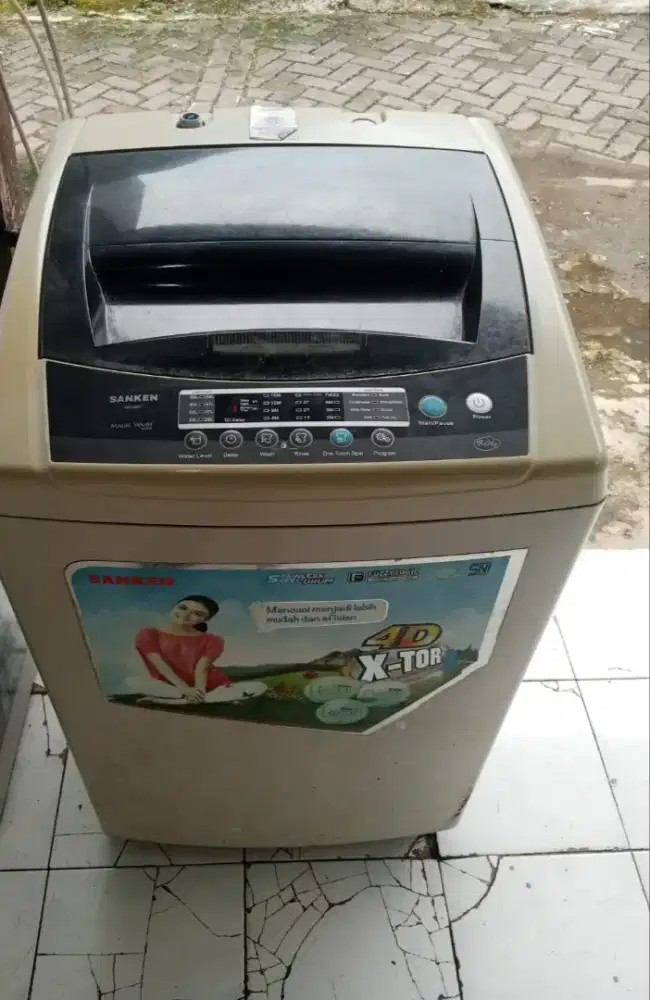 mesin cuci 1 tabung digital merek Sanken